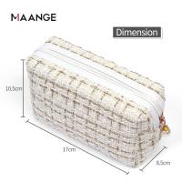 ราคา MAGEFY Plaid Pattern Square Makeup Bag Zipper Cosmetic Bag Cosmetic Organizer Versatile Travel Toiletry Bag (21650666066)