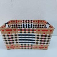 ราคา ตระกร้าสาน เส้นพลาสติกสาน ตระกร้าสานพลาสติก ตระกร้าจ่ายตลาด ตะกร้าใส่ผ้า ตระกร้าใส่ของ ตะกร้าสาน หูเจาะ (12293463049)