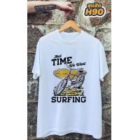 ราคา เสื้อยืดคลาสสิคลายวินเทจ เสื้อยืดแนวเท่ห์ๆ สีขาว (9252710293)