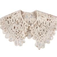 ราคา QINJUE วินเทจ โครเชต์ กลวง ผ้าคลุมไหล่ กระโปรงตกแต่ง เสื้อลูกไม้ คอปก (21467355179)