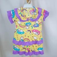 ราคา ชุดนอนเด็กขายาวแขนยาว ขาสั้นแขนสั้น กระโปรง ลายหมีสายรุ้งสีน่ารัก (21600474724)