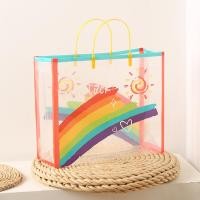 ราคา ถุงอาหารกลางวันโปร่งใสลายการ์ตูน1ชิ้นถุงกระเป๋าทรงสี่เหลี่ยมมีหูหิ้วสะพายไหล่ใสมีกระเป๋าเก็บของใสถุงพลาสติกโปร่งแสง Kado Ulang Tahun กระเป๋าถือรุ้ง PVC (21467323545)