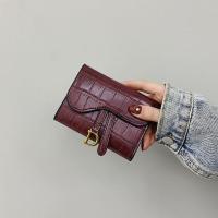 ราคา Wallet Women 2023 New Style Crocodile Pattern European American Card Holder Coin Purse Folding Rosemary Multi Card Slot Long Clip Short Clutch beg duit wanita (20202430298)