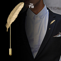 ราคา Feather Lapel Pin พินติดสูท เข็มกลัดดีไซน์ขนนกสำหรับผู้ชาย (20930705734)