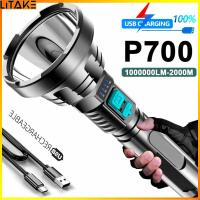 ราคา Litake Powerful Led Flashlight Usb Rechargeable Hand held Ultra bright Long Range Strong Light Outdoor Camping Torch (21828631654)