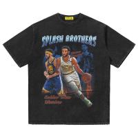 ราคา ผ้าฝ้าย 100 COTTON Rock Plan Warriors Splash Brothers Stephen Curry Klay Thompson เสื้อบาสเกตบอลหลวมเสื้อยืดแขนยาว siz (21948231046)
