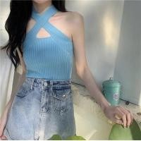 ราคา เสื้อผ้าผู้หญิงสไตล์เผ็ดเซ็กซี่เสื้อท่อนบนเปิดหลังคอเชือกแขวนคอสีชมพูฤดูร้อนเสื้อสายเดี่ยวคล้องคอ (21710968466)