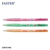 ราคา 12 ด้าม ปากกาลูกลื่นฟาสเตอร์ FASTER CX916 Fruity 0 38มม (16029801935)