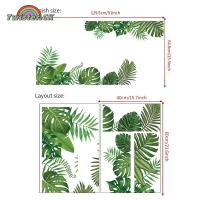 ราคา สติกเกอร์ติดผนังลายใบไม้2แผ่นพืชสวนเขตร้อนต้นไม้สีเขียวภาพจิตรกรรมฝาผนังรูปลอกติดผนังสำหรับตกแต่งห้องนั่งเล่นห้องนอนในบ้าน (21112477652)