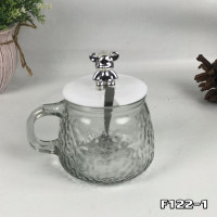 ราคา แก้วกาแฟหมี พร้อมฝาปิด ช้อนยาว14 5cm มีหูจับ ทนต่ออุณหภูมิสูง (21987728296)