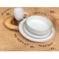 ราคา จานสเต็กจานแบ่งสีขาวเนื้อทราย (21914028953)