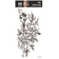 ราคา COCOJEWELRY ใหม่สีดำดอกไม้สักสติ๊กเกอร์สีดำและสีขาวร่างภาพใหญ่เซ็กซี่เลดี้สักสติกเกอร์ (15600907274)