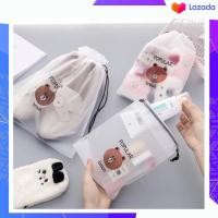 ราคา กระเป๋าเก็บเครื่องสำอาง ถุงหมี ถุงพลาสติกหูรูด ถุงใส่รองเท้า ลายหมีน้ำตาลน่ารัก ถุงเก็บของ (6037956993)