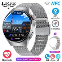 ราคา LIGE 360 AMOLED นาฬิกาจอ HD นาฬิกา ผู้ชาย NFC บลูทูธเข็มทิศกีฬาอัตราการเต้นหัวใจสายรัดข้อมือฟิตเนสความดันโลหิตกันน้ำธุรกิจ GT4 กล่อง (21816886193)