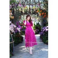 ราคา เดรสออกงาน3สี L 5XL Maxi Dress เดรสลูกไม้ขาวแขนสั้นแต่งกระดุมหน้า งานป้าย DNY (21920623714)