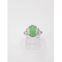 ราคา แหวนหยก หยกพม่าแท้ เงินแท้ 925 เคลือบทองคำขาว (6673522676)