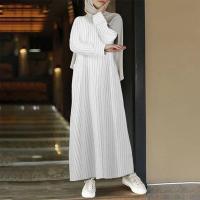 ราคา ชุดเดรสผ้าฝ้ายชุดกระโปรงยาว busana Casual ย้อนยุคแฟชั่นสำหรับผู้หญิงทรงหลวมใส่ได้ทุกฤดู (21604087757)