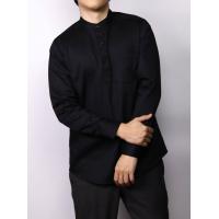 ราคา เสื้อเชิ้ตแขนยาวคอจีนสีดำ ผ้า Twill (8912480812)