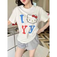 ราคา เสื้อยืดแขนสั้นงานสกรีนลายคิตตี้สุดคิ้วท์ น่ารักมากๆค่า (21933023792)