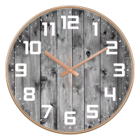 ราคา นาฬิกาแขวนผนัง นาฬิกาลายไม้ คลาสสิค เลขชัด ขนาด12นิ้ว นาฬิกาติดผนัง ทรงกลม เข็มเดินเรียบ เสียงเงียบ ประหยัดถ่าน ใช้ถ่านAAธรรมดา (14067938673)
