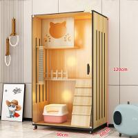 ราคา KaKaPet กรงแมววิลล่าไม้เนื้อแข็งตู้แมวแมวปีนเขากรอบพื้นที่ขนาดใหญ่หรูหรา ตู้โชว์ไม้เนื้อแข็ง pet house cat house (21789913432)