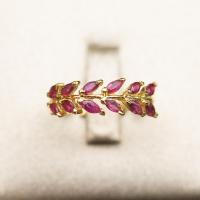 ราคา แหวนทับทิมใบมะกอก Natural Ruby สีชมพูแดง จากประเทศพม่า ตัวเรือนเงินแท้ 92 5 ชุบหน้าทองตัวทองคำไซส์นิ้ว 54 หรือเบอร์ 7 US (21804372989)