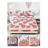 ราคา New ผ้าปูที่นอนเสริมใย ผ้าปูที่นอน มีชายระบาย สไตล์เกาหลี น่ารัก รัดมุมรอบผืน (21704287193)