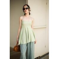 ราคา พร้อมส่ง เสื้อสายเดี่ยวไหมพรม ชายทรงบาน ป้ายงานvshop (21631214781)