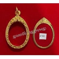 ราคา กรอบพับหลังเลี่ยมกันน้ำ เนื้อสตางค์ ชุบน้ำทอง18k ไม่ลอกไม่ดำ งานแกะมือทำมือทั้งใบ (17034536415)