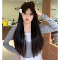 ราคา วิกผมตรงสีน้ำตาลเข้ม หน้าม้าสไลด์ ปลายสไลด์ตัววี ยาว 71 cm แถมเน็ตผม (21802408824)