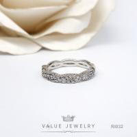 ราคา แหวนเพชร ประดับคริสตัลแท้ ทรงเพชรกลม 2แถวลายสลับ ฝังครึ่งวง แหวนผู้หญิง แหวน เครื่องประดับ RI032 ValueJewelry (16746974263)