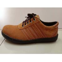 ราคา รองเท้าเซฟตี้หัวเหล็ก รุ่นหนังกลับแถบ พื้นกันลื่น หนังกลับสีแทน (21005613129)