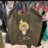ราคา Bear BallChain Embroidery Handbag Ice Cream Elk Drawstring Tote Bag Lightweight Mommy Bag Ins Flower Shoulder Bag Shopping (21897636782)