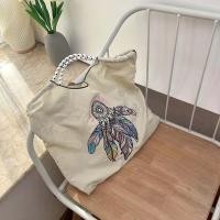 ราคา Bear BallChain Embroidery Handbag Ice Cream Elk Drawstring Tote Bag Lightweight Mommy Bag Ins Flower Shoulder Bag Shopping (21897636767)