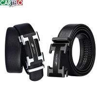 ราคา ซื้อ 1 แถม 1 Cartelo เข็มขัด กระเป๋าเงิน จระเข้หนังแท้เข็มขัดผู้ชายโดยอัตโนมัติหัวเข็มขัดธุรกิจเยาวชนเข็มขัดแฟชั่นของแท้ (17198756121)
