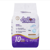ราคา 1 แพ็ค 10 ชิ้น ผ้าอ้อมผู้ใหญ่ Andlove ผ้าอ้อมแบบเทป แพมเพิสผู้ใหญ่ แพมเพิสผู้ป่วย ใช้ได้ทั้งผู้หญิงและผู้ชาย ไซส์ M L XL ร้าน Hopehealthcare (21917002357)