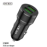 ราคา OUKU CK03 ชาร์จไว3 4A หัวชาร์จ อะแดปเตอร์ ชาร์จในรถ 2ช่อง usbชาร์จเร็ว USB car charger quick charge อะแดปเตอร์ ชาร์จในรถ พร้อมส่ง (19038111707)