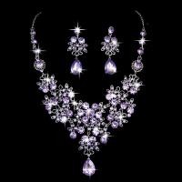 ราคา LOHOGROUPต่างหูผู้หญิงอินเดียพรหมแต่งงานพลอยเทียมคริสตัลเครื่องประดับสร้อยคอต่างหูชุด (4785252518)