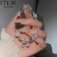 ราคา กำไลเงินรูปดาวพระจันทร์คริสตัลสร้อยข้อมือลูกปัดแก้วหวาน17กม สำหรับเครื่องประดับอัญมณีผู้หญิง (21571438657)