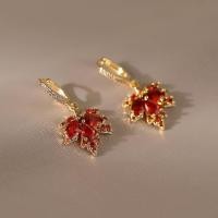 ราคา ต่างหูใบเมเปิ้ลสีแดงสำหรับผู้หญิง (21714558950)