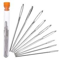 ราคา เข็มเย็บผ้า ชุดเข็ม9เล่ม เข็มเย็บผ้าขนาดใหญ่ 9 ชิ้นเข็มเย็บผ้าสีทอง ใหม่ เข็มเย็บผ้า สเตนเลส ไม่ต้องเจาะ หลายขนาด DIY (20347117716)