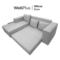 ราคา Wellplus โซฟาผ้าปรับนอน L shape โซฟาปรับนอน 3 ที่นั่ง รุ่น ปรับขนาดได้ นอนสบาย แถมฟรีหมอน 3 ใบ (21992159385)