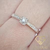 ราคา 65Carat แหวนเพชรแท้ แหวนแต่งงาน เพชรเบลเยี่ยมคัท แหวนทองแท้9K 37 5 รหัสR38 (21169976026)