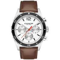 ราคา Coach 14602087 44mm Chronograph Black Rubber Strap Rose Gold Watch Men (22006727317)