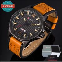 ราคา Curren นาฬิกาข้อมือผู้ชาย แท้ 100 เท่ห์สุดตัดขอบหน้าปัดCreative Luxury แสดงวันที่ สายหนังทนทาน รุ่น C8293 NEW พร้อมกล่องนาฬิกา CURREN รุ่นใหม่ (396903975)