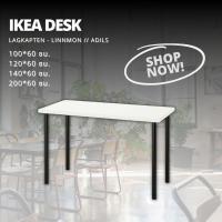 ราคา แท้จากช็อปไทย ikea โต๊ะทำงานขาเหล็กปรับระดับได้ เลือกสี ขนาด พร้อมส่ง ออเดอร์ครั้งละไม่เกิน2ตัวครับ (20334577222)