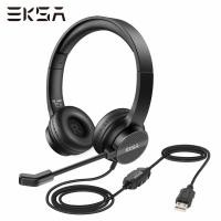 ราคา EKSA ชุดหูฟังสำหรับสำนักงาน H12Eหูฟังคอมพิวเตอร์แบบมีสาย USB พร้อมไมโครโฟนชุดหูฟัง ENC Call Center สำหรับนักเล่นเกมคอมพิวเตอร์แล็ปท็อปพีซี Skype (14587780952)