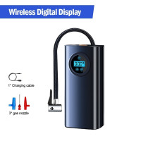 ราคา Portable Tire Inflator Rechargeable LED display Car Tyre Inflator Small Air Pump 3600mAh with Digital Pressure Gauge for Motorbike Auto Bicycle etc (21962682756)