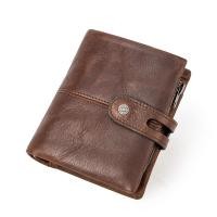 ราคา Genuine Leather Men Wallets RFID Short Bifold Male Purse Card Holders Money Clips Zipper Coin Purses Slim Wallets for Men (21574378588)