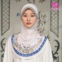 ราคา NUNUH ALLAMANDA ผ้าคลุมผมฮีญาบมุสลิมแบบสำเร็จประดับมุกคริสตัล ทรงฟองน้ำตาราง FN N NC (22041646354)